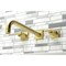 Kingston Brass KS6057CKL Wall Mount Tub Faucet, Brushed Brass KS6057CKL - alternate 5